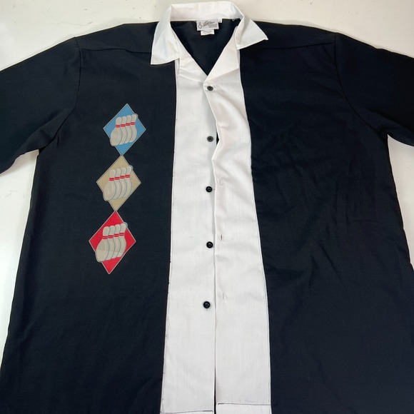 Cruisin USA Other - Cruisin USA Size 2XL Black White Short Sleeve Bowling Shirt Vintage Y2K
